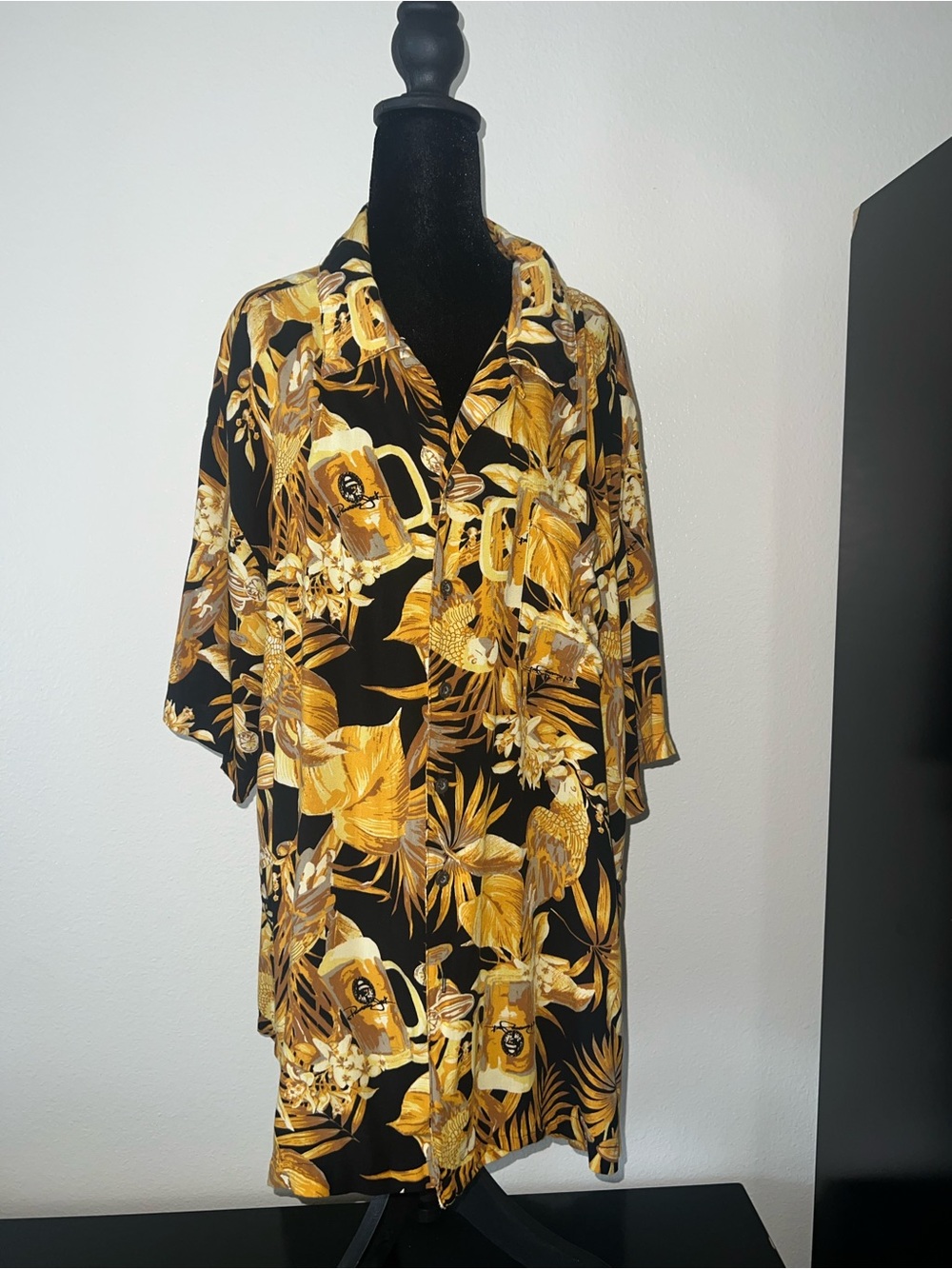 Vtg Mens Panama Jack Tropical Hawaiian Beach Vacation Button Down Sz 2XL